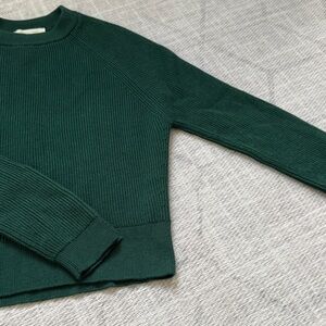 Sezane Forest Green Crew Neck Sweater